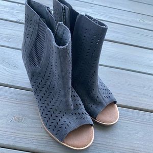 Toms Heeled Open Toe Bootie